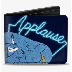 Discount 🔔 Disney Aladdin Genie Applause Pose Neon Bifold Wallet 👍