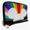 Cheap 🌟 Disney Mickey Mouse Pride Ears Icon Rays Rainbow Zip Around Wallet ⭐