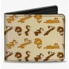 Brand new ✨ Disney Chip and Dale Action Poses Beige Bifold Wallet ⭐