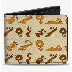 Brand new ✨ Disney Chip and Dale Action Poses Beige Bifold Wallet ⭐