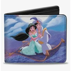 New ❤️ Disney Aladdin Classic Magic Carpet Ride Scene Bifold Wallet 🥰