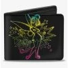 Deals ❤️ Disney Tinker Bell Sassy Pose Multi Neon Bifold Wallet 🛒
