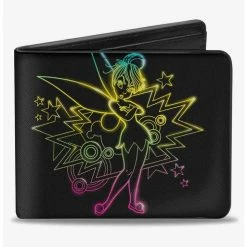 Deals ❤️ Disney Tinker Bell Sassy Pose Multi Neon Bifold Wallet 🛒