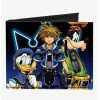Budget 😀 Disney Kingdom Hearts II Donald Wisdom Form Sora Goofy Diamonds Canvas Bifold Wallet ✨