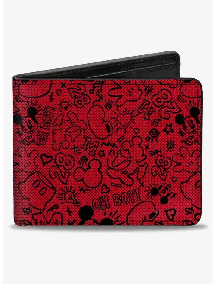 Cheap ✔️ Disney Mickey Mouse Icon Doodles Collage Bifold Wallet 😍 1 Cheap ✔️ Disney Mickey Mouse Icon Doodles Collage Bifold Wallet 😍