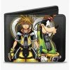 Best Pirce 🔔 Disney Kingdom Hearts II Master Form Sora Goofy Pose Logo Fade Bifold Wallet 🤩