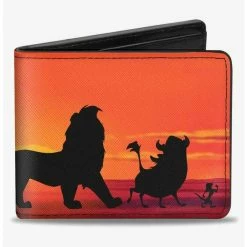 Outlet ⭐ Disney The Lion King Hakuna Matata Simba Pumbaa Timon Sunset Silhouette Bifold Wallet 😀
