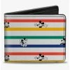 Budget 🎉 Disney Mickey Mouse Poses Stripes Bifold Wallet ⭐