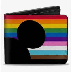 Top 10 😉 Disney Mickey Mouse Pride Ears Icon Inclusion Rainbow Stripe Bifold Wallet 🎉