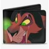 Wholesale ⭐ Disney The Lion King Scar Face Close Up 3 Hyenas Pose Bifold Wallet ⌛