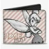 Buy 😉 Disney Tinker Bell Sassy Pose Pixie Dust Stripes Bifold Wallet 💯