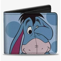 Coupon 🔔 Disney Winnie The Pooh Eeyore Character Close Up Pose and Text Bifold Wallet ❤️