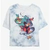 Best Pirce 🧨 Disney Aladdin Magic Sky Tie-Dye Girls Crop T-Shirt ✔️