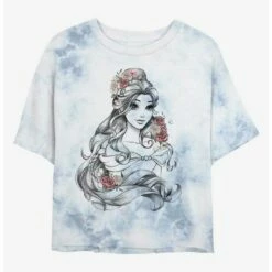 Cheap ❤️ Disney Beauty and the Beast Belle of the Ball Tie-Dye ❤️ Girls Crop T-Shirt 🤩