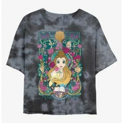 Buy 🔥 Disney Beauty and the Beast Belle Nouveau Tie-Dye Girls Crop T-Shirt 😍