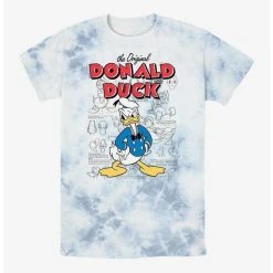 New 😀 Disney Donald Duck Original Sketch Tie-Dye T-Shirt 👏