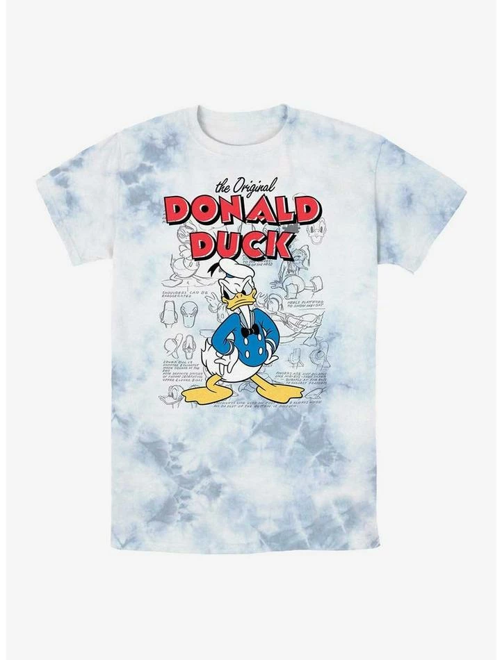 New 😀 Disney Donald Duck Original Sketch Tie-Dye T-Shirt 👏 1 New 😀 Disney Donald Duck Original Sketch Tie-Dye T-Shirt 👏