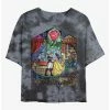 New 🌟 Disney Beauty and the Beast Glass Beauty Tie-Dye Girls Crop T-Shirt 🤩