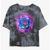 Discount ⌛ Disney Beauty and the Beast Glass Rose Tie-Dye Girls Crop T-Shirt 💯