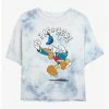New 🔥 Disney Donald Duck Angry Duck Tie-Dye Girls Crop T-Shirt 😀