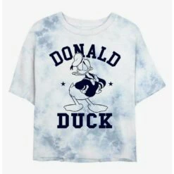 Deals ✔️ Disney Donald Duck Angry Sailor Tie-Dye 🛒 Girls Crop T-Shirt ✔️