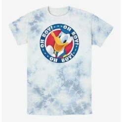Discount ❤️ Disney Donald Duck Oh Boy Badge Tie-Dye T-Shirt ✔️