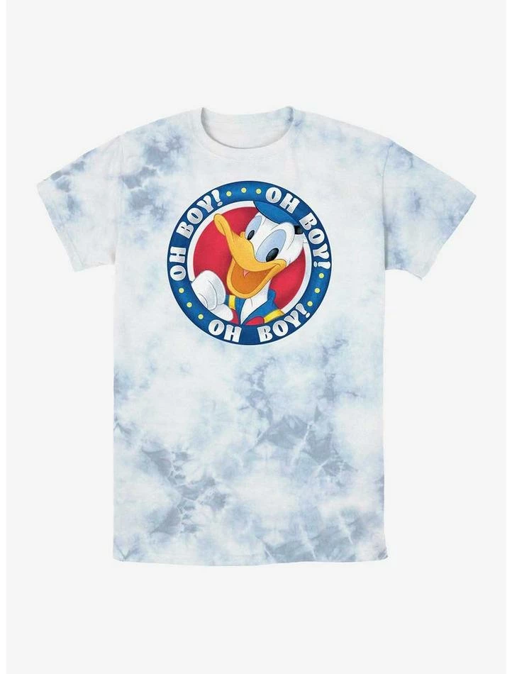 Discount ❤️ Disney Donald Duck Oh Boy Badge Tie-Dye T-Shirt ✔️ 1 Discount ❤️ Disney Donald Duck Oh Boy Badge Tie-Dye T-Shirt ✔️