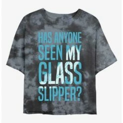 Budget ✨ Disney Cinderella Missing Slipper Tie-Dye 🧨 Girls Crop T-Shirt ❤️