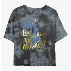 Best Sale 🥰 Disney Cinderella No Midnight Tie-Dye Girls Crop T-Shirt 💯