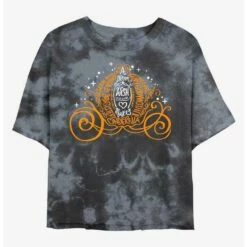 Best Pirce 🛒 Disney Cinderella Pumpkin Carriage Tie-Dye Girls Crop T-Shirt 🧨