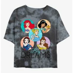 Buy 🛒 Disney Princesses Big Dreams Tie-Dye ⌛ Girls Crop T-Shirt ⭐