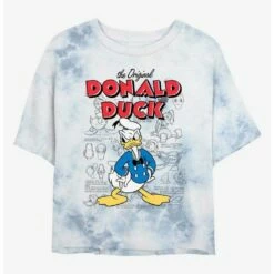 Best Sale 🧨 Disney Donald Duck Original Sketch Tie-Dye 🛒 Girls Crop T-Shirt ✔️