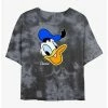 Budget 🤩 Disney Donald Duck Donald Big Face Tie-Dye 🧨 Girls Crop T-Shirt ❤️