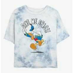 Promo 😀 Disney Donald Duck Give Me Space Tie-Dye Girls Crop T-Shirt 🎁