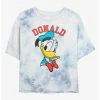 Cheapest ⭐ Disney Donald Duck Portrait Tie-Dye Girls Crop T-Shirt 🤩