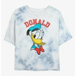 Cheapest ⭐ Disney Donald Duck Portrait Tie-Dye Girls Crop T-Shirt 🤩