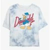 Top 10 ⭐ Disney Donald Duck Signature Donald Tie-Dye 😉 Girls Crop T-Shirt 🎉