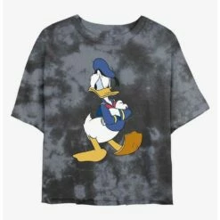 Coupon ❤️ Disney Donald Duck Traditional Donald Tie-Dye 🧨 Girls Crop T-Shirt 🎉