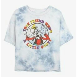 Hot Sale ⭐ Disney Goofy A Little Goofy Tie-Dye 🌟 Girls Crop T-Shirt 😉