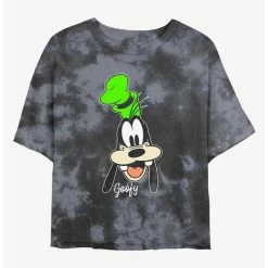 Buy 🎉 Disney Goofy Big Face Tie-Dye ✨ Girls Crop T-Shirt ⭐