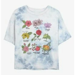Top 10 ❤️ Disney Princesses Princess Flowers Tie-Dye ❤️ Girls Crop T-Shirt ✔️