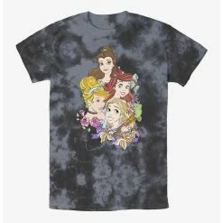 Flash Sale 😍 Disney Princesses Belle, Ariel, Cinderella, and Rapunzel Portrait Tie-Dye T-Shirt 😉