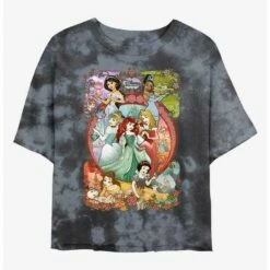 Deals 🤩 Disney Princesses Princess Power Tie-Dye Girls Crop T-Shirt 🧨