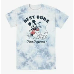 Buy 💯 Disney Mickey Mouse Best Buds Mickey & Pluto Tie-Dye T-Shirt 🌟