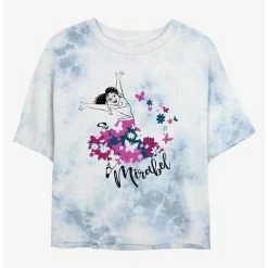 Hot Sale 🔥 Disney Encanto Mirabel Butterfly Tie-Dye Girls Crop T-Shirt ✔️