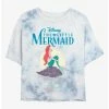 Cheap ✨ Disney The Little Mermaid Above The Sea Tie-Dye ✔️ Girls Crop T-Shirt 😀