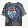 Deals 🔔 Disney The Little Mermaid Ariel Stained Glass Tie-Dye Girls Crop T-Shirt 🛒