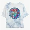 Flash Sale 🔔 Disney The Little Mermaid Ariel Stained Glass Tie-Dye Girls Crop T-Shirt 😍