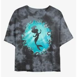 Best deal ❤️ Disney The Little Mermaid Ariel's Grotto Tie-Dye 😀 Girls Crop T-Shirt ✔️