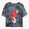 Coupon 😀 Disney The Little Mermaid Coral Reef Ariel Tie-Dye Girls Crop T-Shirt 🥰